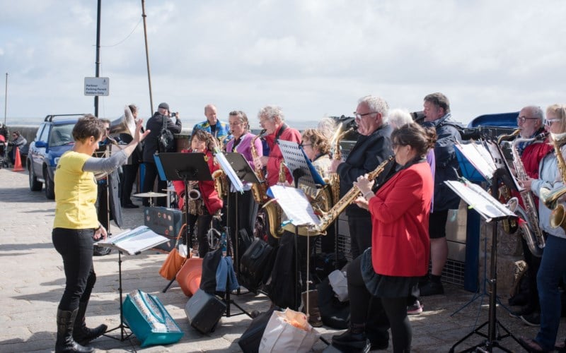 Band performing on the St Ives Harbour